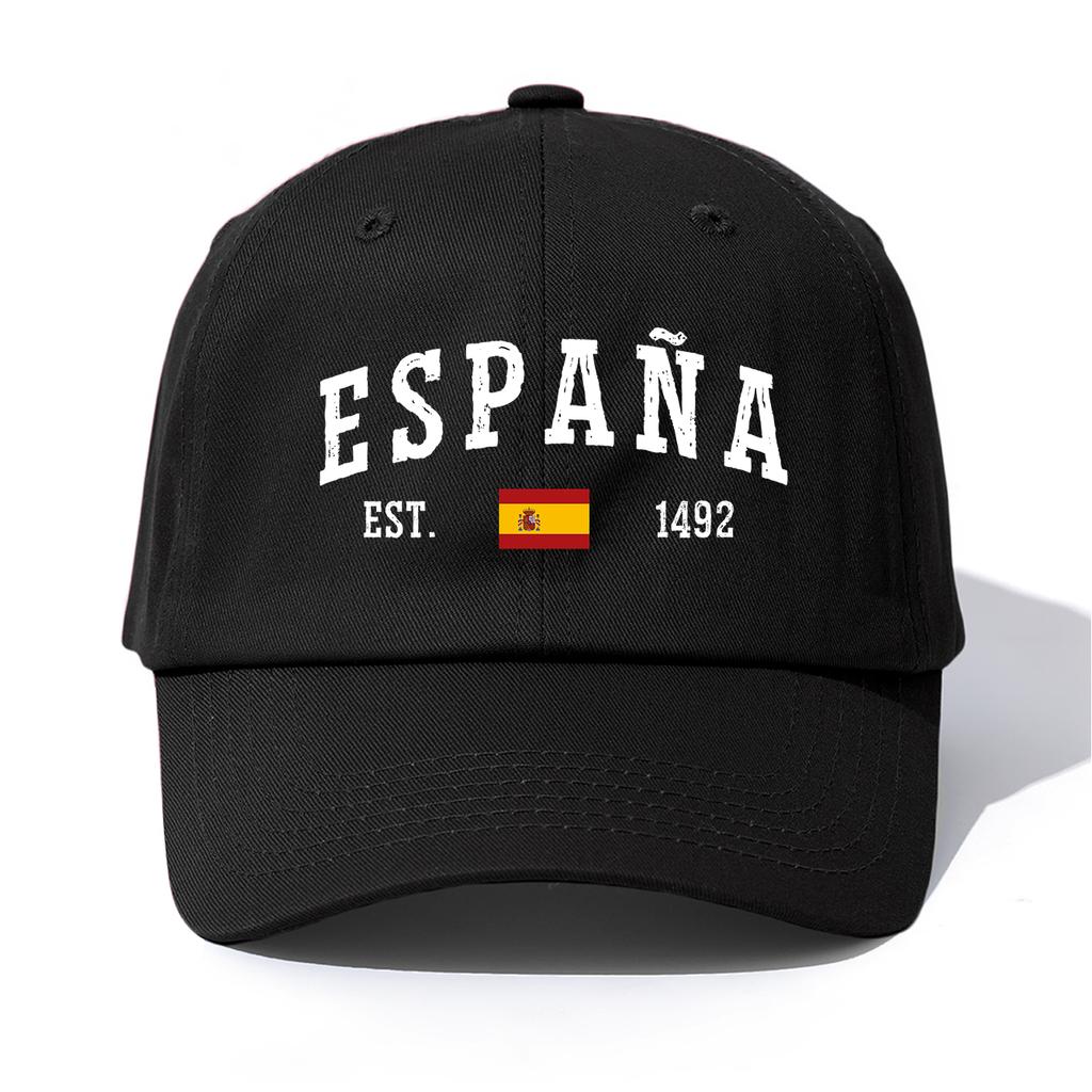 Кепка-бейсболка с принтом ESPANA для взрослыхМинималистичный Ретро Стиль Повседневная Мягкая Регулируемая Кепка ПапыИдеально В Подарок
