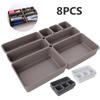8Pcs/set Adjustable Drawer Organizer Box Trays Makeup Cosmetics Sundries Divider Holder Kitchen Bathroom Closet Jewelry Box