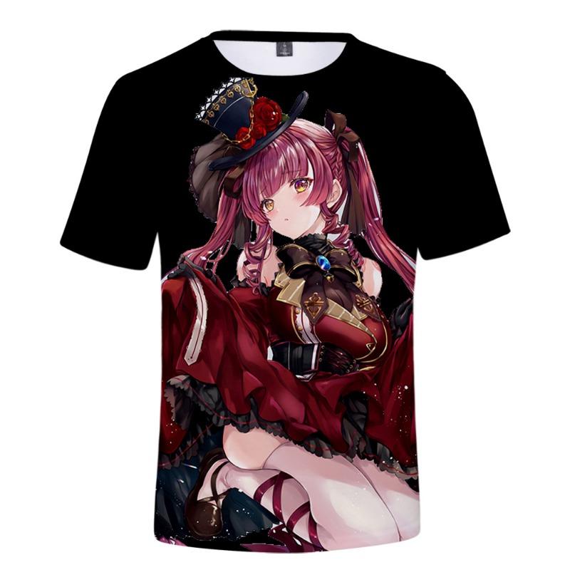 BSLNXNMA HOLOLIVE VTuber Houshou Marine 3D Печать Весна Лето Преппи Мужская/Женская Уличная Одежда Футболка Streetwear Кавайный стиль
