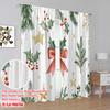 2 шт., 2D печать на шторах Популярный рождественский бант Падуб Ягода Дерево (2) 100% полиэстер (без стержня) Арт-деко Праздничный Идеальный