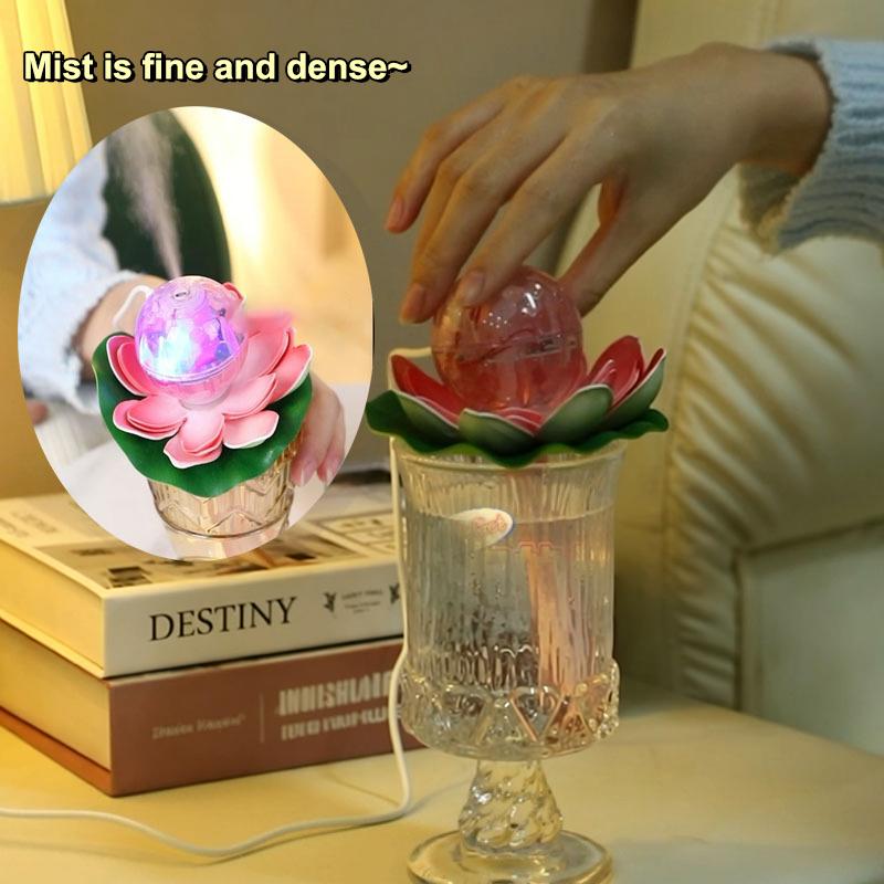 Innovative Lotus Shape Humidifier with Colourful LEDs for Daily Well-being