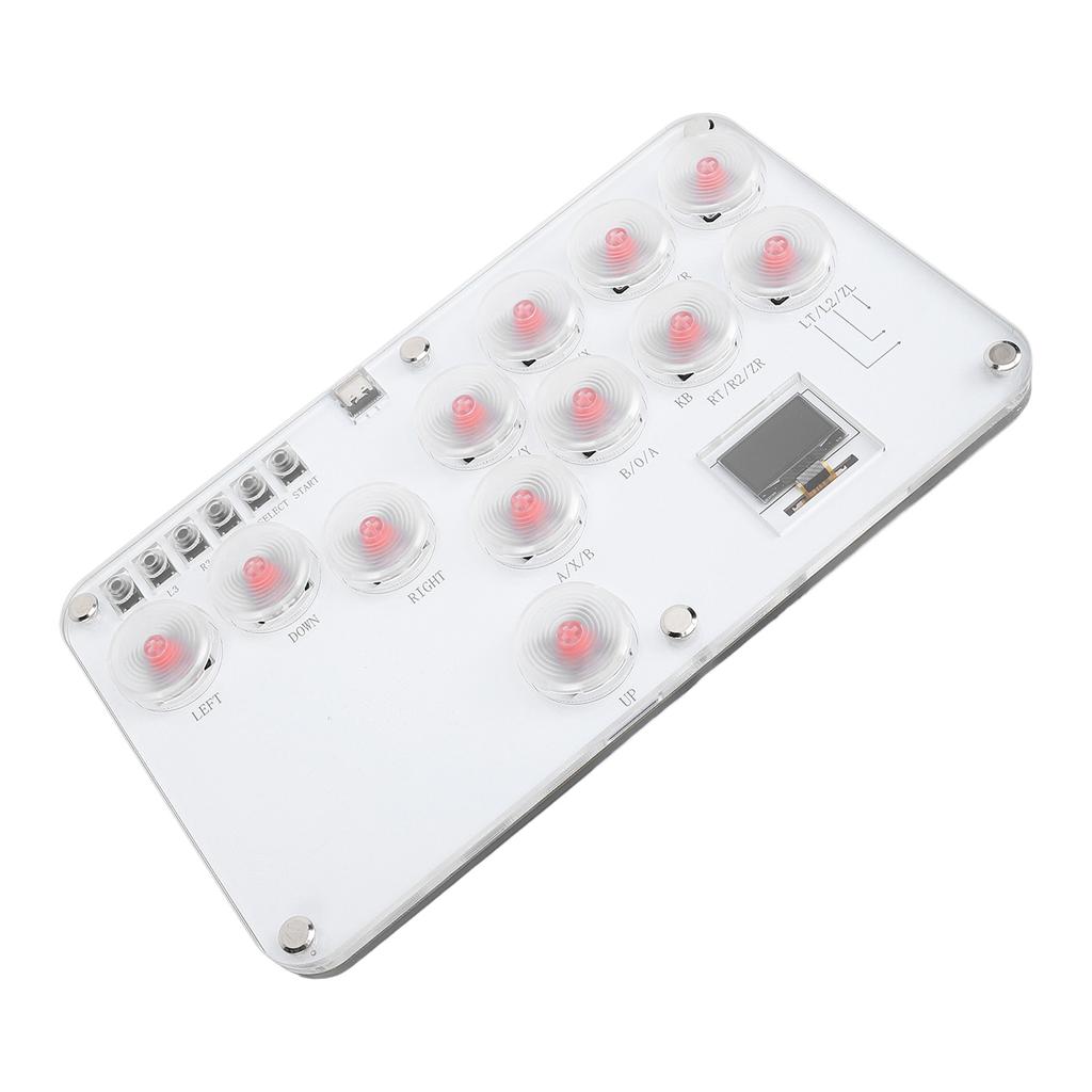 Игровой контроллер без рычага, акриловый, 12 клавиш, самодельный боевой контроллер без рычага с пользовательским RGB и Turb