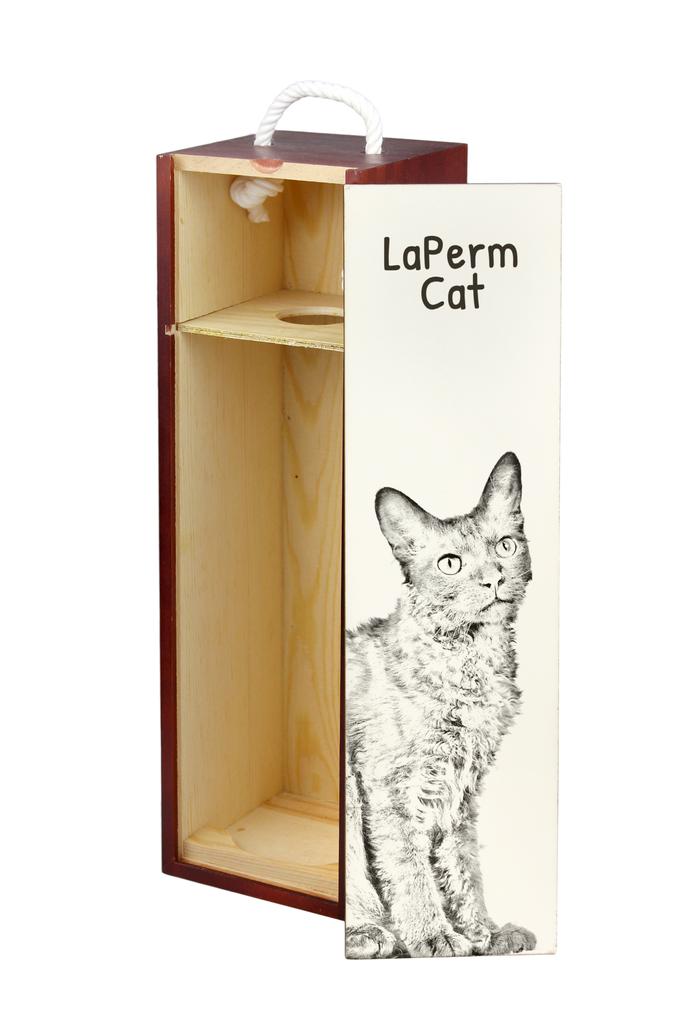 Laperm - коробка для вина с котом, коробка для алкоголя с графикой, именная подарочная коробка от бренда Art-Dog