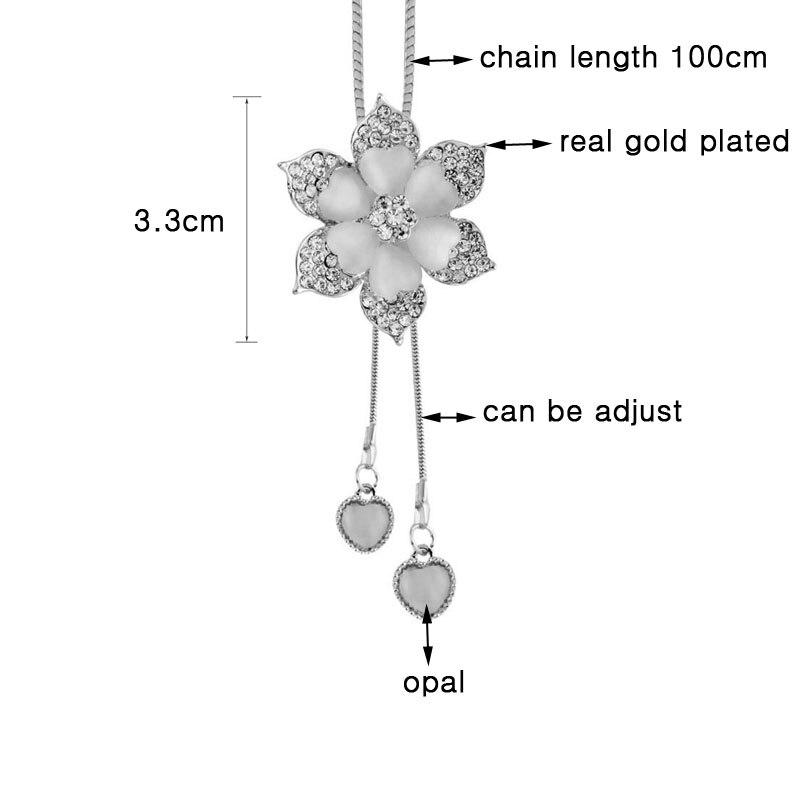 Розовое золото, серебро, сердце, опал, кулон, цветок, микро-инкрустация, ожерелье из фианита для женщин, винтажное массивное ювелирное изделие ZD1 KO3