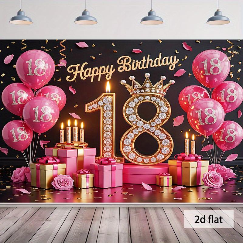 2D 1 шт. - предмет для празднования 18-летия. Полиэстеровый материал, подходящий для декора жилой комнаты и стен.