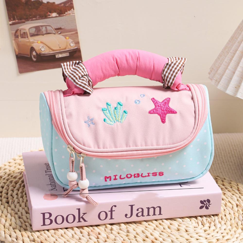 Multifunctional Handheld Makeup Bag Large Capacity Pencil Case Cute Pencil Pouch  School