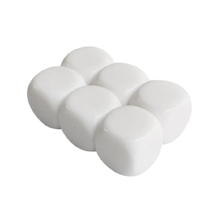 10Pcs 16mm Acrylic Dices with Smoothed Top Round Blank Six Sided Dices