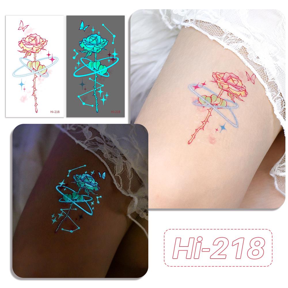 Rikaron Waterproof Luminous Butterfly Tattoo Stickers - Long-lasting, Realistic, Simple Japanese Washable Design for Dopamine Aesthetic.