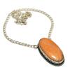 Orange Aventurine Gemstone 925 Silver Plated Handmade Jewelry Necklace 18"