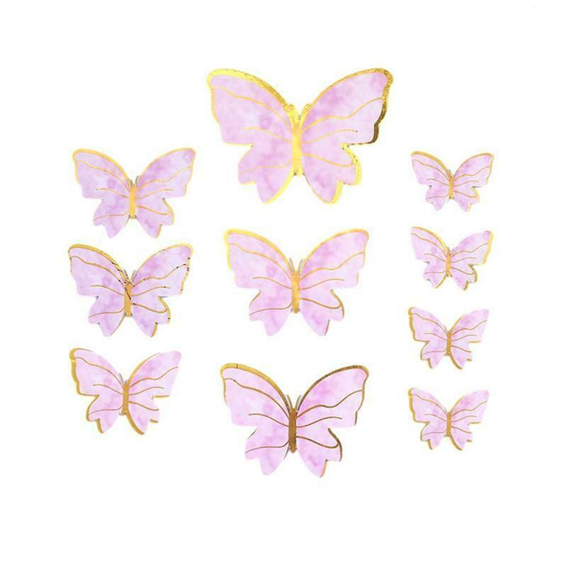 10 шт. бабочки, флаги, украшения для торта своими руками, украшения для кексов, для детей, девочек, с днем рождения, свадьбы, вечеринки, детского душа, выпечки, украшения