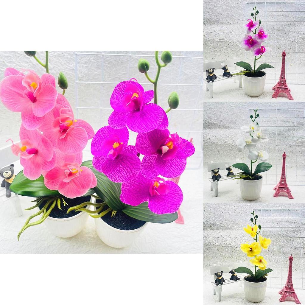 Phalaenopsis Faux Flower Arrangement With Injection Molded Craft For House Decoration And Gift