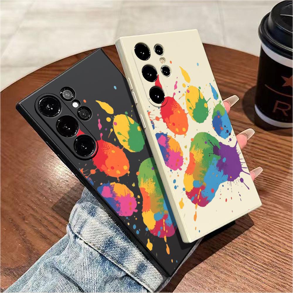 Красочный отпечаток лапы Для Samsung Galaxy S25 S24 Ultra S23 S22 S21 S20 FE Plus Note 10 20 Lite Защитный чехол из ТПУ