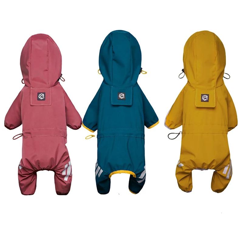 Водонепроницаемая одежда для домашних животных, дождевик для щенков, маленьких и средних собак, кошек, толстовки со светоотражающими элементами, комбинезоны для ши-тцу, дождевики для чихуахуа и мопсов