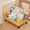 Desktop Storage Box Large Opening Bottom Scroll Wheel Rotary Wheels Large Capacity Book Sundries Storage Basket