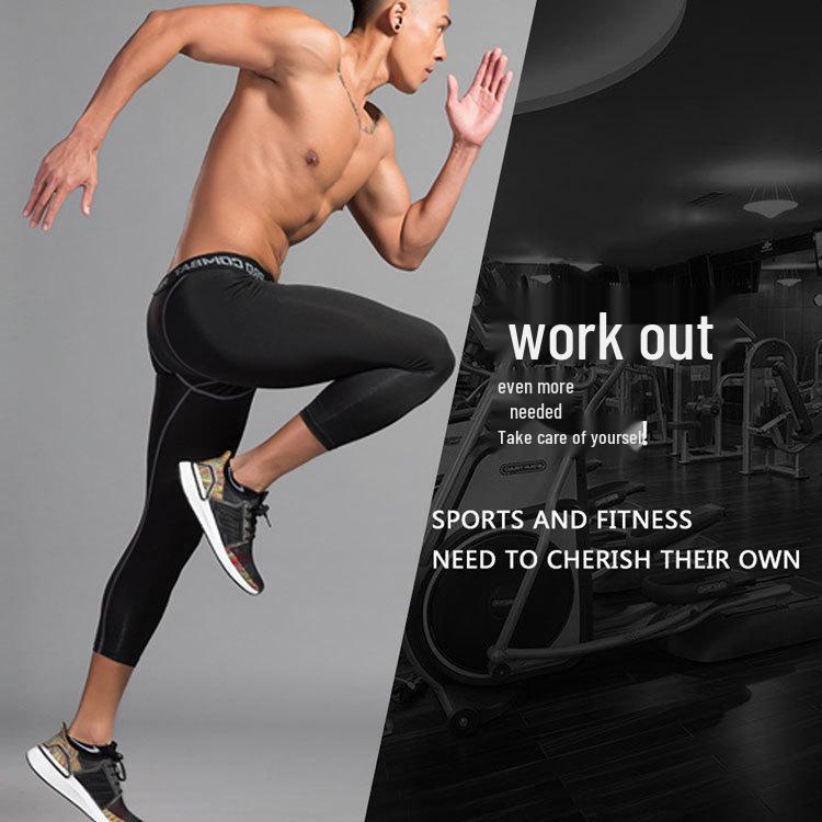 Men's Summer Tight Fitness Running and Swimming Capri Trunks