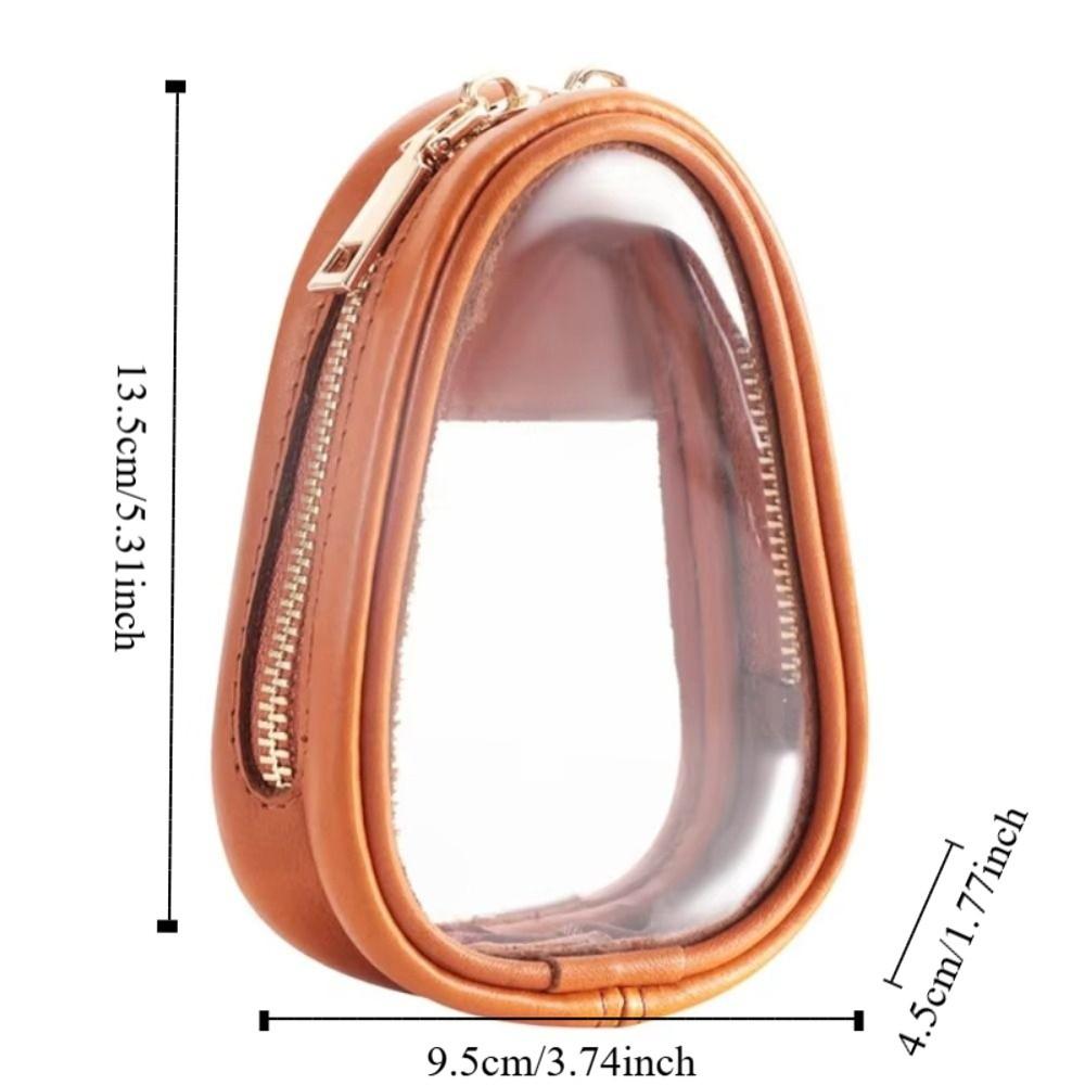 Leather Material Portable Jewelry Bag Retro Style Stylish Storage Jewelry Organizer Bag Organizer Function Transparent Design
