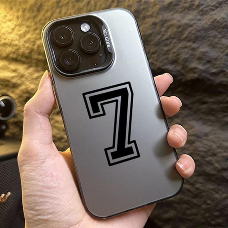 Чехол для телефона для iPhone 16 15 14 Pro Max 11 12 13 Pro 7 8 Plus SE X XS Счастливые числа Футбол Гальваническое покрытие Противоударный чехол