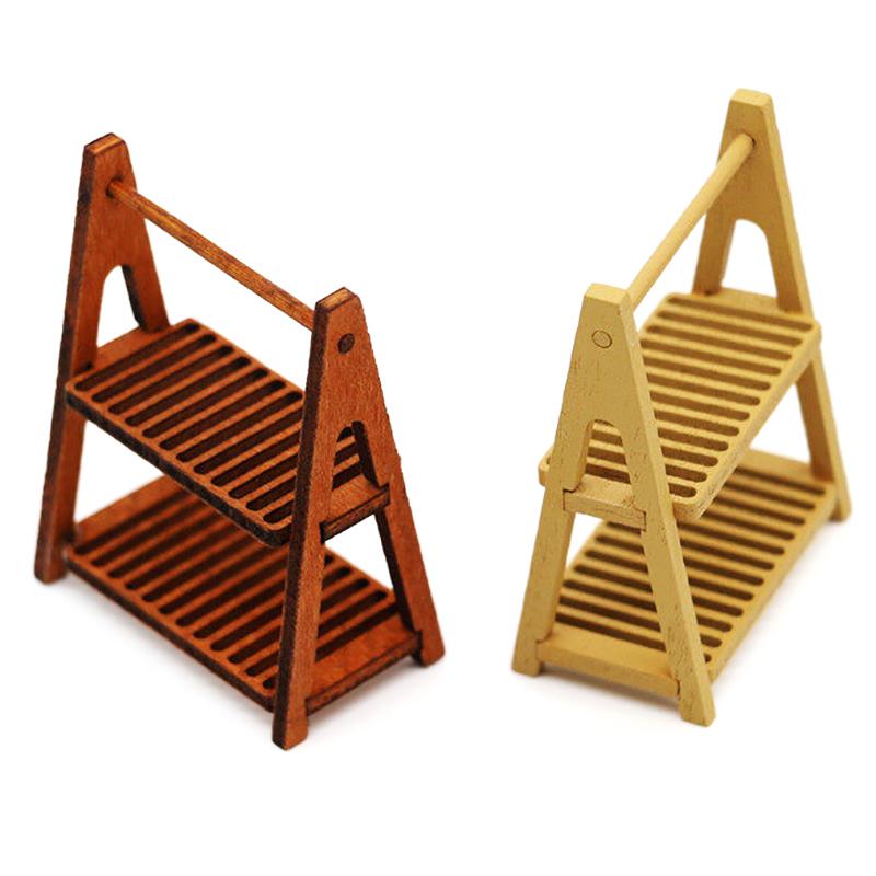 1:12 Dollhouse Miniature Bread Rack Cake Stand Food Storage Shelf Scene Decor