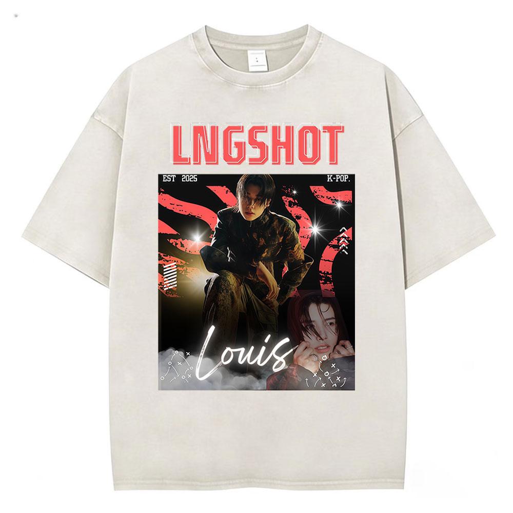 Vintage Washed Korean Kpop Lngshot T Shirt Men Women Clothing Fashion Hip Hop Short Sleeve Cotton Casual Tshirts Streetwear