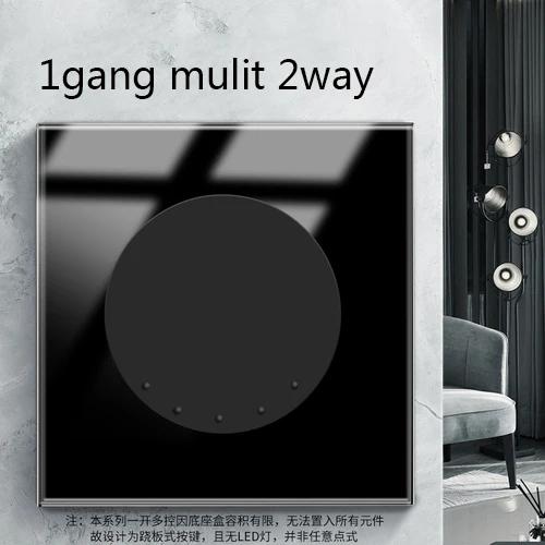 EU светодиодный настенный светильник кнопочный выключатель 1/2/3/4 Gang настенная панель универсальная черная стеклянная панель включения/выключения 16A AC 110V-220C UK двойная розетка