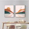 Nordic Boho Decor Poster Abstract Color Block Landscape Wall Art Sunrise Moon Posters Printds Canvas Painting for Living Room