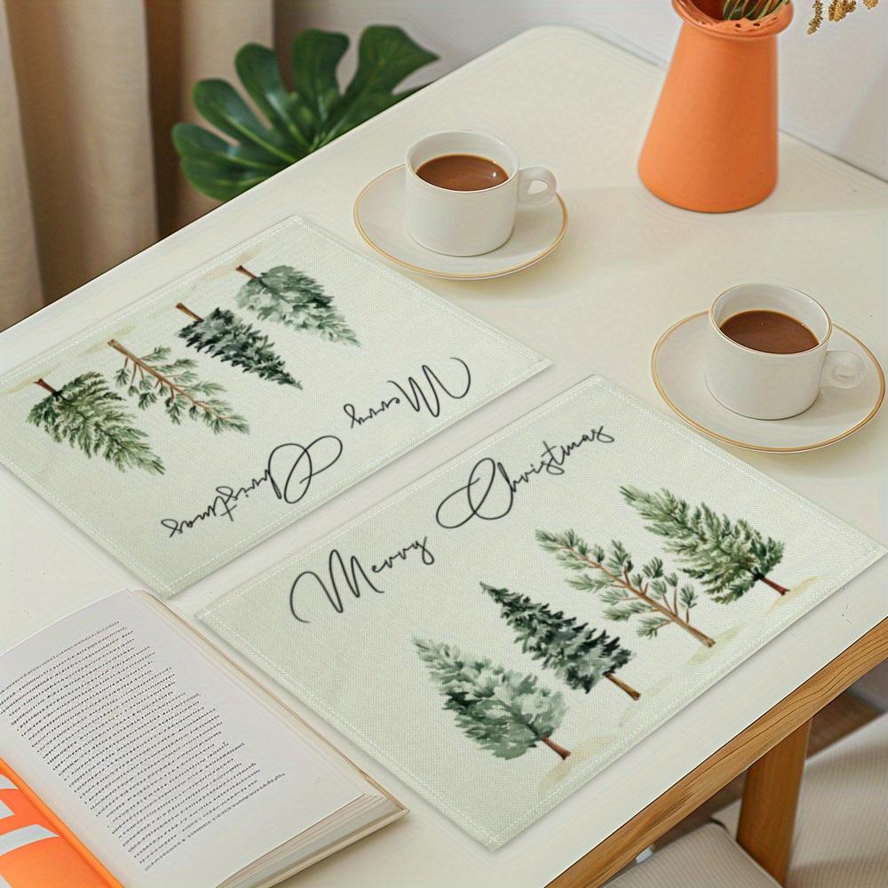 1 шт./4 шт. Рождественское украшение Настольная салфетка с принтом рождественской елки Новогоднее украшение стола