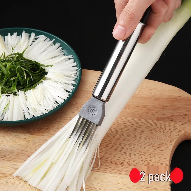 Многофункциональная овощерезка из нержавеющей стали для лука и зеленого лука с насадкой для нарезки соломкой