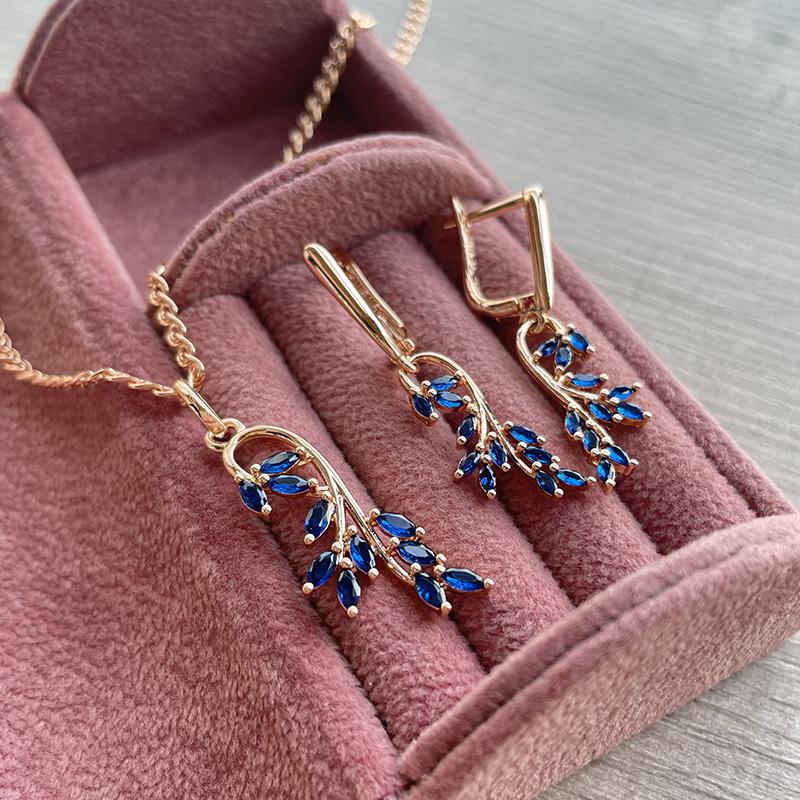 Элегантное ожерелье в форме листа из розового золота с натуральным цирконом для женщин