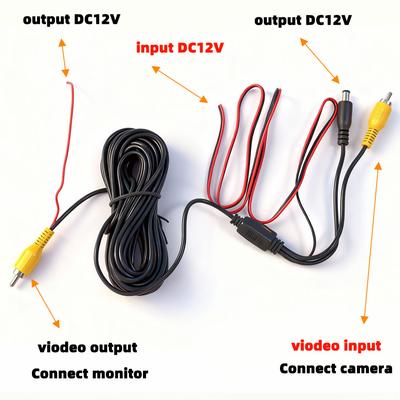 AV-кабель RCA 6,5 м с разъемом питания DC 5,5 мм для камеры заднего вида, камеры заднего хода, автомобильного мультимедийного монитора