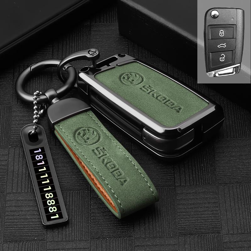 HQKI8 Car Remote Key Fob Case Cover Shell For Skoda Octivia Superb Fabia 1 2 Octavia a7 RS Superb Rapid Yeti Karoq Vision Accessories