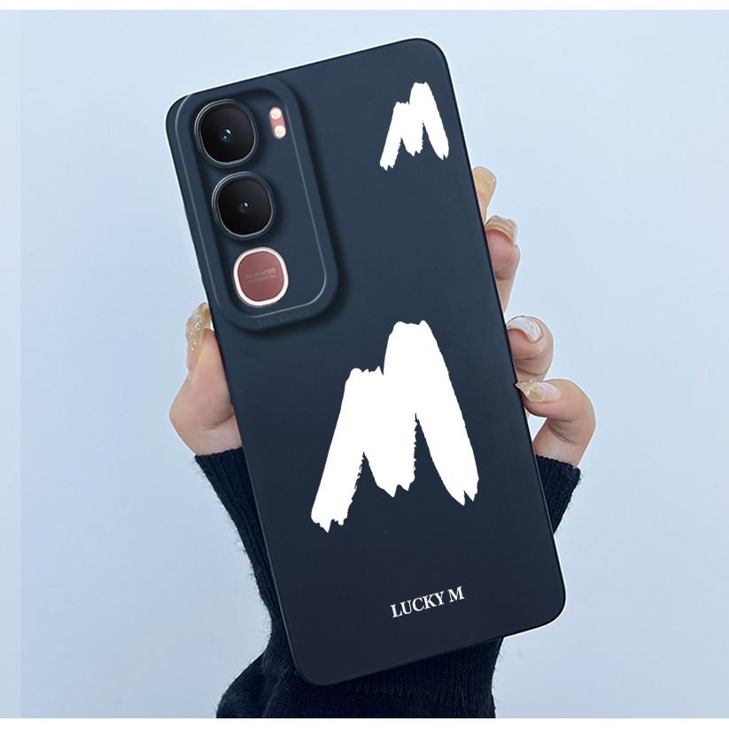For Vivo Y21d Case Cover Lucky Initial Letter Silicone Soft Matte Phone Bumper for Vivo Y21d Y 21d VivoY21d 4G 5G 2025 Casing