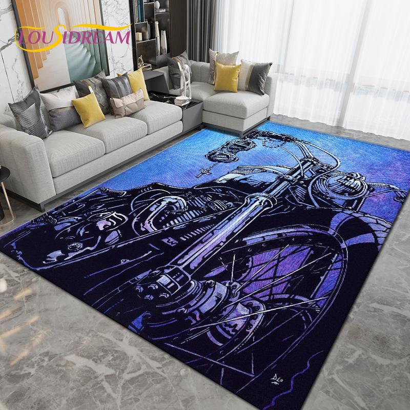 Ретро винтажный мотоциклетный коврик, большой ковер, ковер для гостиной, спальни, дивана, кухонный коврик для ванной комнаты, нескользящий напольный коврик в подарок