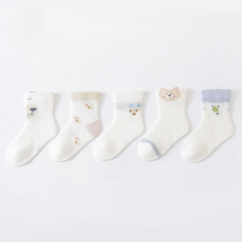 5 пар/комплект детские сетчатые носки для мальчиков и девочек хлопковые с рисунком мягкие тонкие детские носки для малышей аксессуары лето