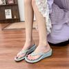 Flip-flops women's thick-soled wedge sandals women's summer versatile toe-increasing women's shoes 2025 Korean version of casual shoes