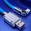 IOS/Type C/micro USB 180 градусов силиконовый кабель для передачи данных локоть цинк цинк цинковый сплав линия передачи данных зарядка телефона