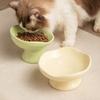 Cute Non-slip Base Petal Ceramic Cat Bowl High Foot Tilted Angle Elevated Cat Bowl Ergonomic Anti-Tip Cat Bowl Senior Pets