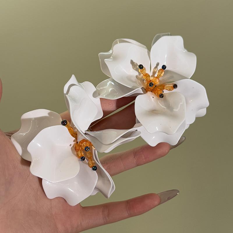 Серьги-гвоздики с цветами из акриловых стеклянных бусин, модные супер феи, серьги-гвоздики с высоким чувством, милые, маленькие, свежие, универсальные серьги