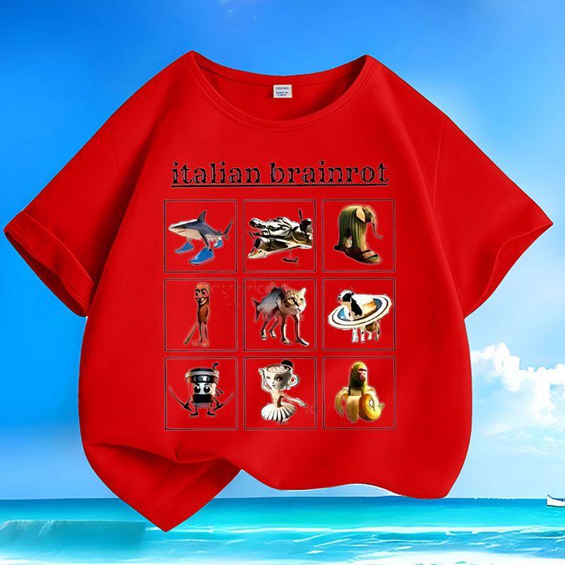 Детский повседневный тунтунгтунгсагур деревянная фигурка Шань Хай Цзин топ, летний свободный топ для мальчиков и девочек