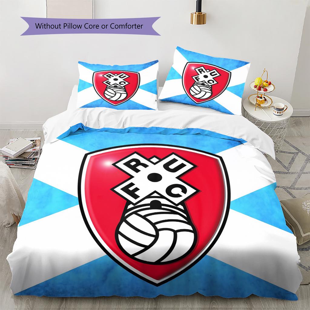 Rotherham United F.C. Pattern Bedding Quilt Set Home Decoration Gift (1 * duvet cover + 2 * pillowcase without core)