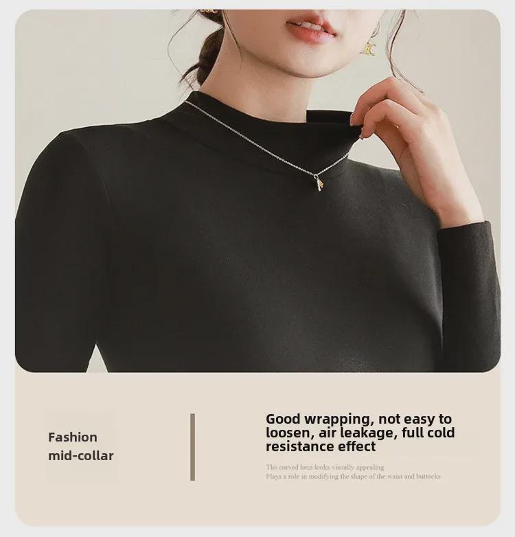 Maternity High Collar Velvet Top for Winter - Women's Thin Sweater for Pregnancy