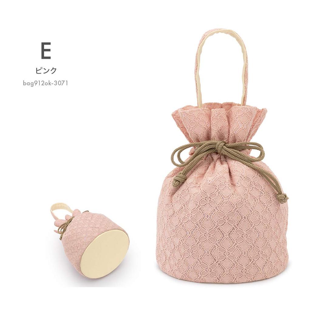 Сумка Soubien на шнурке с вышитым кружевом Церемония совершеннолетия Церемония выпуска Фурисодэ B Белый x Маленький цветок [SOUBIEN] (bag896ok)