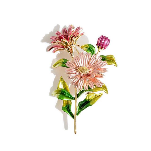 Эмалевая булавка в виде цветка маргаритки, женские булавки и броши, модная брошь, свадебный букет, одежда, ювелирные изделия, аксессуары, подарок для женщин