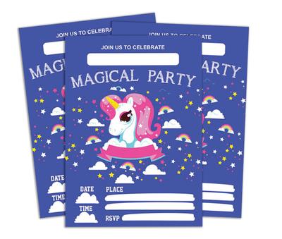 Darling Souvenir Blue Birthday Invitation Card 28 шт. Заполните или напишите пустые приглашения для печати Принадлежности для вечеринок 5x7