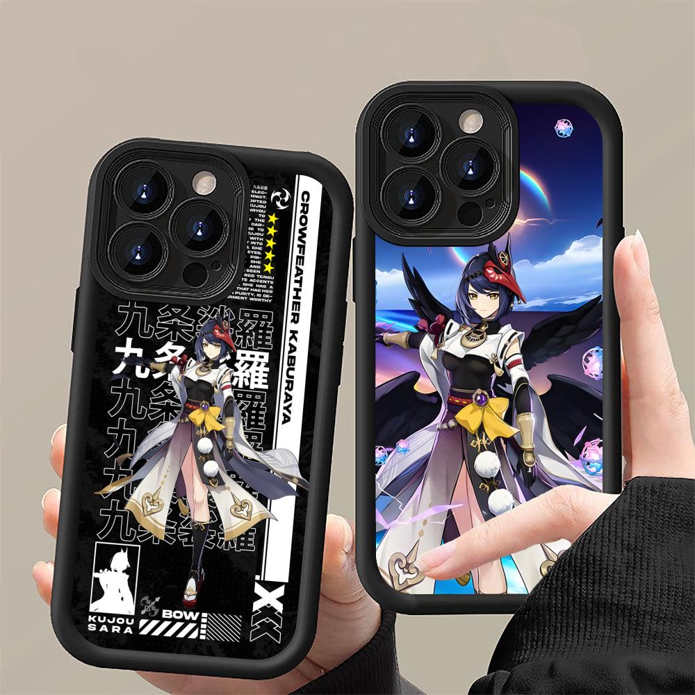 Game GI Kujou Sara Mobile Phone Case for iPhone 17 16 15 14 13 12 11 Air Pro Max Plus Thicken TPU Colorful Cover Luxury Pretty