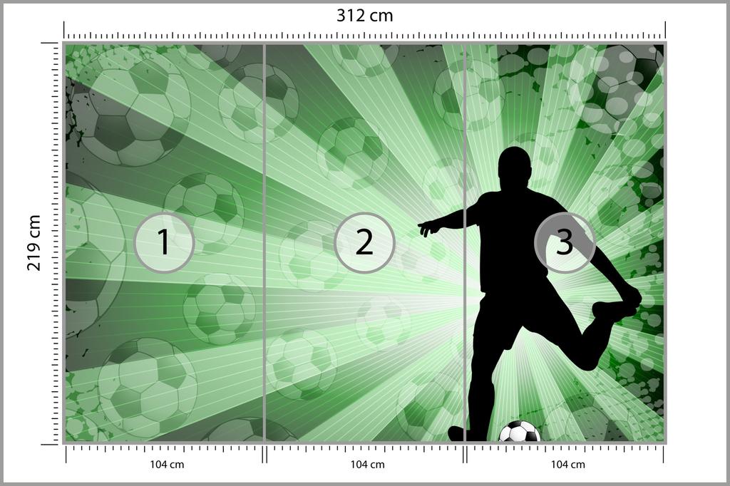 Photomural Football Player Silhouette Non-Woven 312x219
