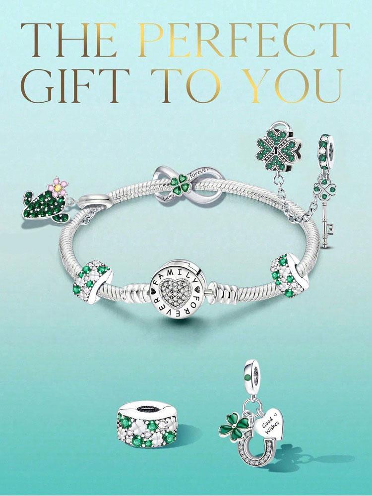 Медный Зеленый Растения Подвеска Браслет Шарм Шар Подходит Для Браслетов Сделай Сам Женские Украшения