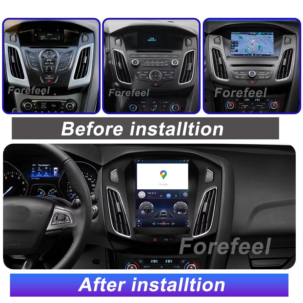 9,7-дюймовый сенсорный экран для Ford Focus 3 Mk 3 2011-2019 в стиле Tesla Автомагнитола Мультимедийный плеер Нет 2 DIN Автомагнитола Android 14