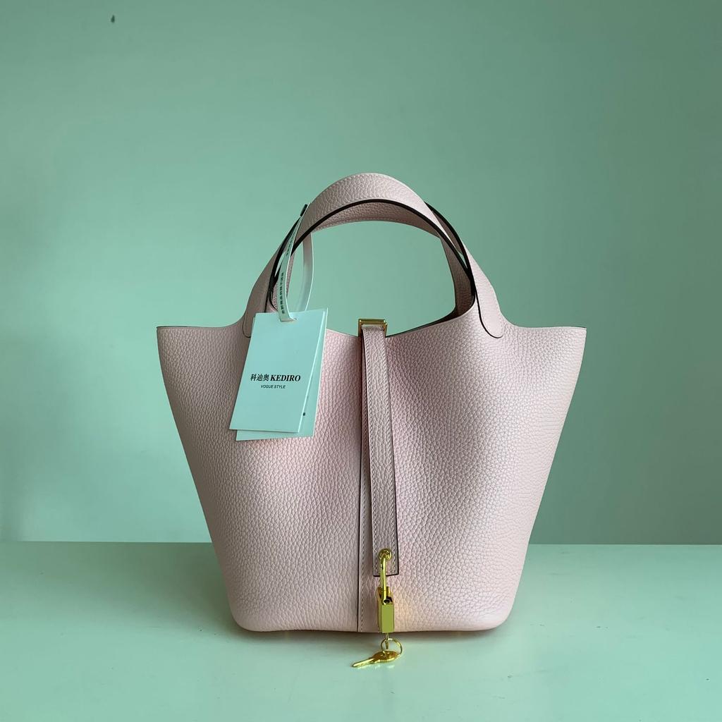 KEDITRO Picotingbo Half Hand Wax Thread Bucket Handheld Женская сумка Модная и простая корзина для овощей 22 см