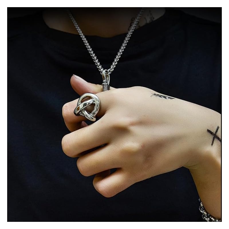 [sakuto] ring men's ring stainless simple silver color cross cross (14)