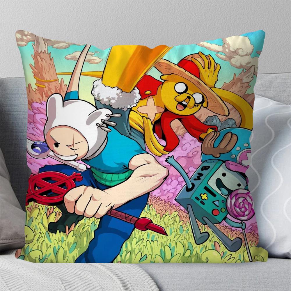 A-Adventure T-Time Comedy Animation Pillow Case Square Pillow Bedroom Sofa Leisure Comfort Car Living Room Home Decoration 40X40